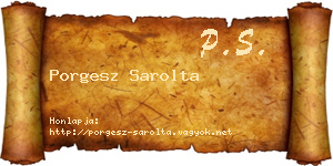 Porgesz Sarolta névjegykártya